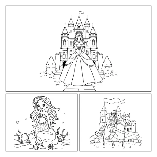 Kolorowanki dla dzieci: Księżniczki