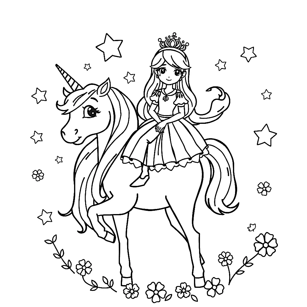 Kolorowanki dla dzieci: Księżniczki #3