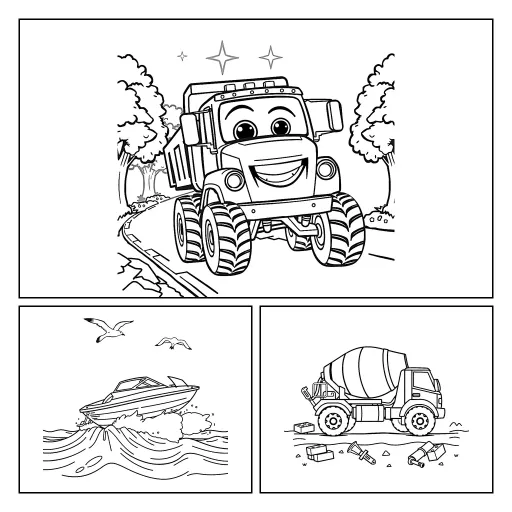 Kolorowanki dla dzieci: Pojazdy